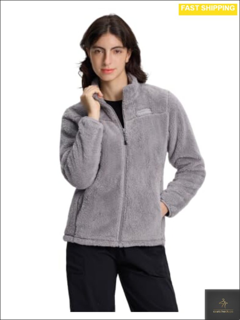 Fuzzy Fleece Jacket Lightweight Full Zip Warm Soft Coat